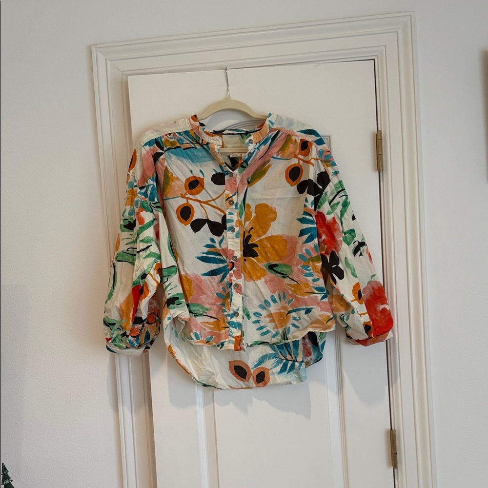 Floral Button Down Shirt - Multicolor